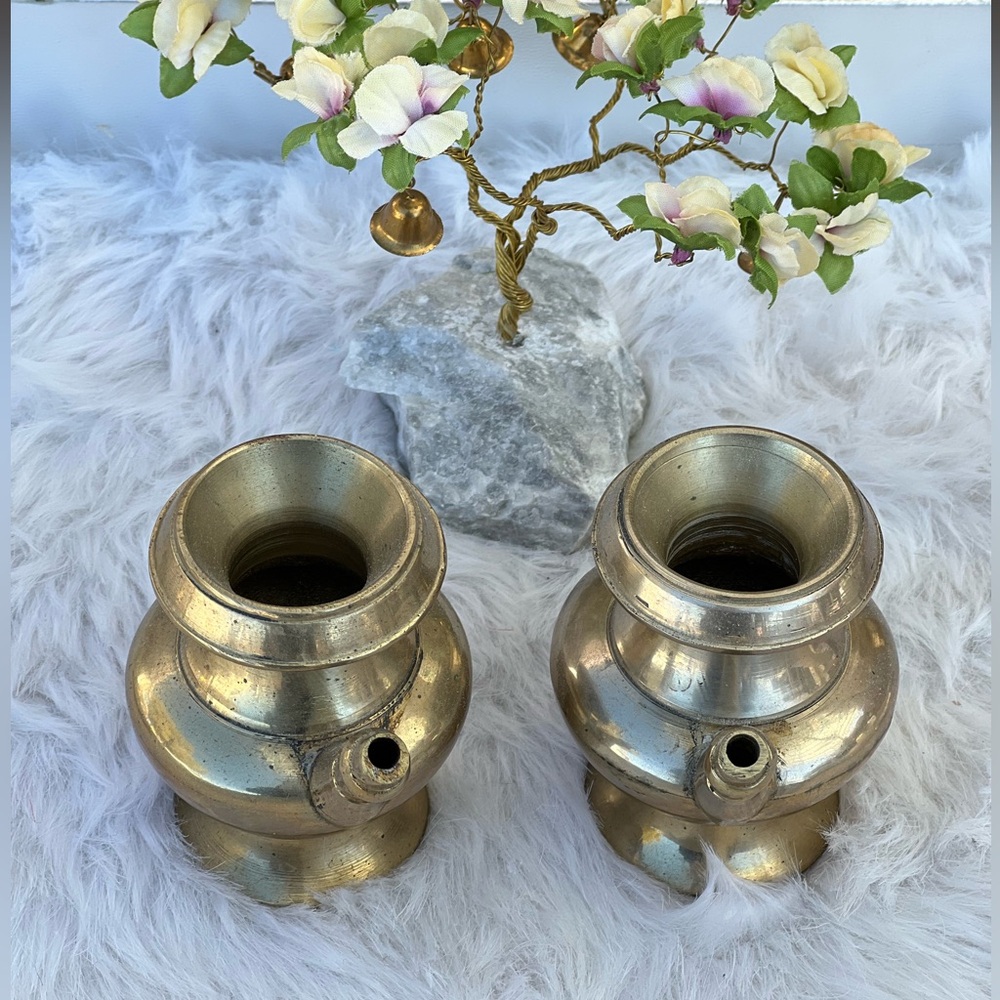 Vintage Brass/Bronze South Indian Holy Water Pot Plain With Spout with 2.